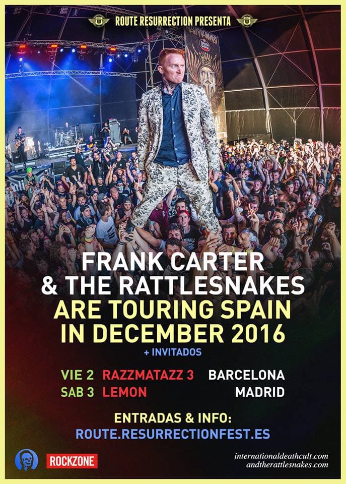 Frank Carter and The Rattlesnakes de gira por nuestro país en un nuevo Route Resurrection