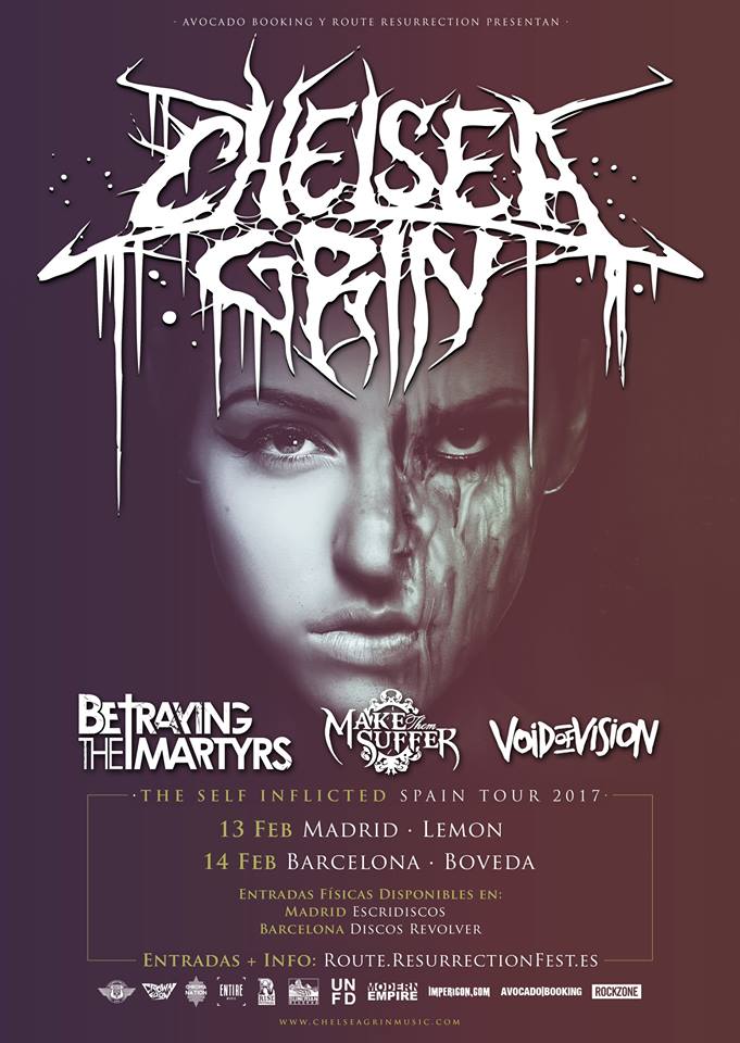 Recordatorio: Chelsea Grin por primera vez en España, encabezando un nuevo Route Resurrection