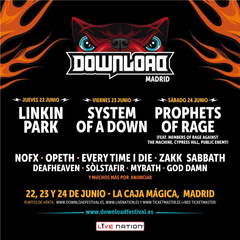 Nuevas bandas para el Download Festival de Madrid...y vaya bandas.