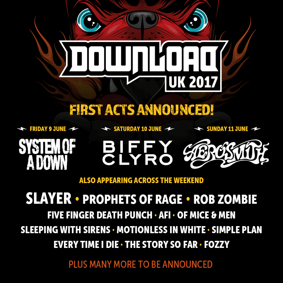 System Of A Down, Biffy Clyro y Aerosmith encabezan la próxima edición del Download británico