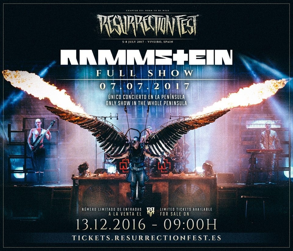 Resurrection Fest: Entradas para la jornada de Rammstein a la venta en breve