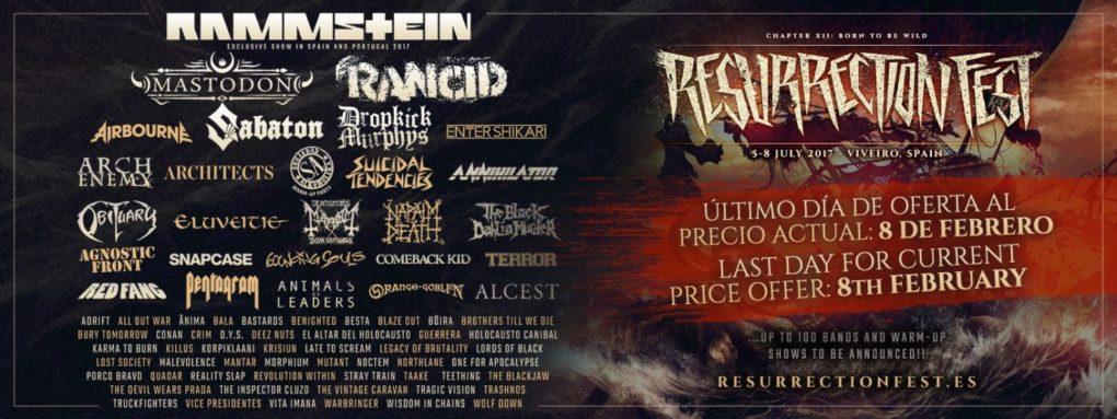 Resurrection Fest 2017: Últimos días de oferta de abonos a precio actual