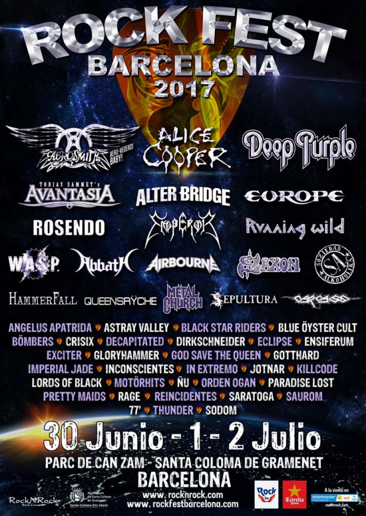 ¡Horarios del Rock Fest Barcelona 2017 disponibles!