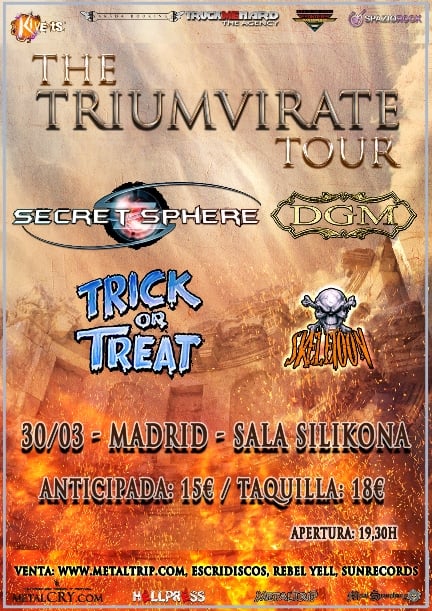 Cambios de salas en Madrid para el Triumvirate Spanish Tour 2017 y Deranged