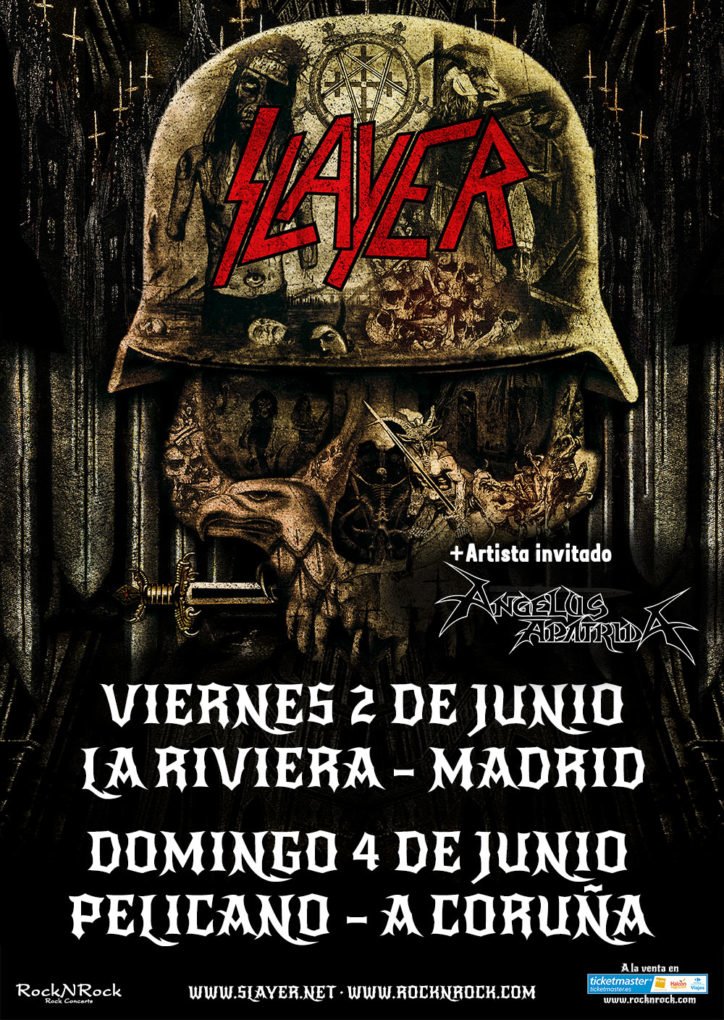 Teloneros de los próximos conciertos de Slayer en nuestro país