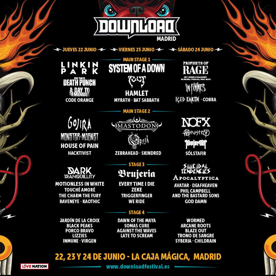 ¡Horarios del Download Festival Madrid disponibles!