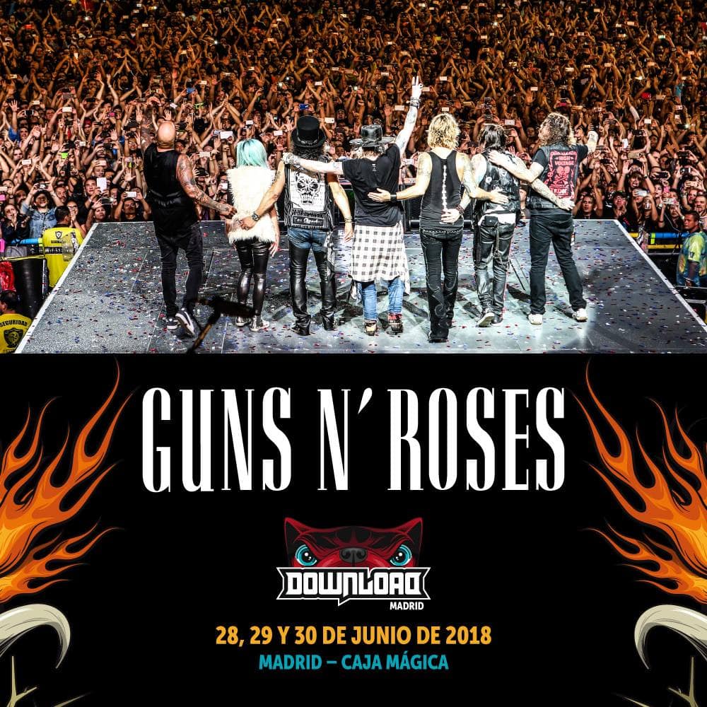 Guns N' Roses encabezan Download Madrid 2018