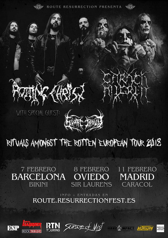 Noches de paz y relajación con Rotting Christ y Carach Angren en Barcelona, Oviedo y Madrid