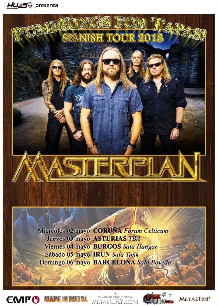 Masterplan llegarán con su "Pumpking For Tapas Spanish Tour 2018" en primavera