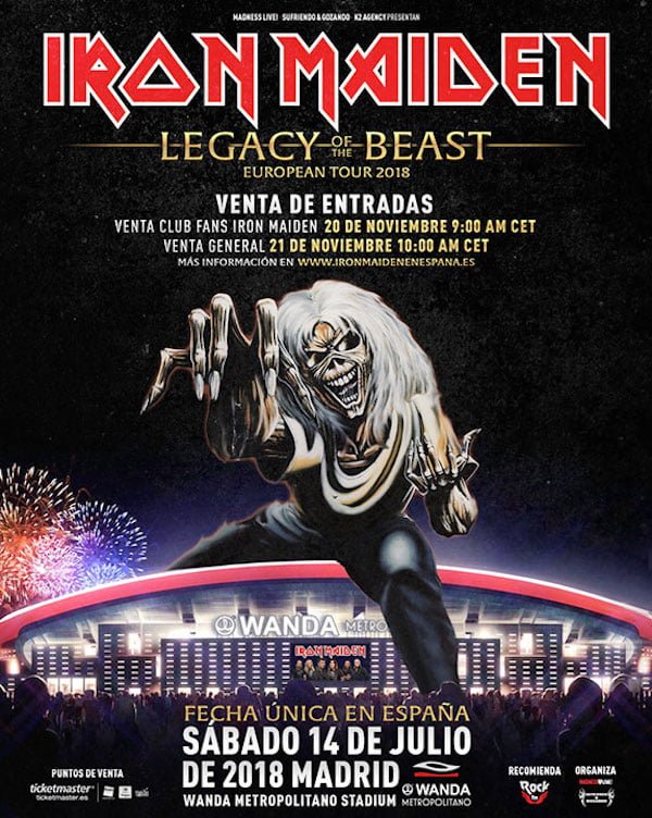 Iron Maiden: vuelan las entradas en la preventa para fans y mañana venta general