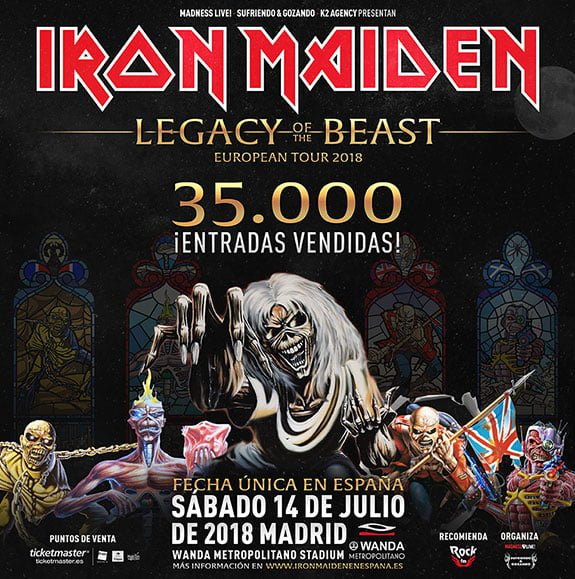 Más de 35.000 entradas vendidas en un día para Iron Maiden en Madrid