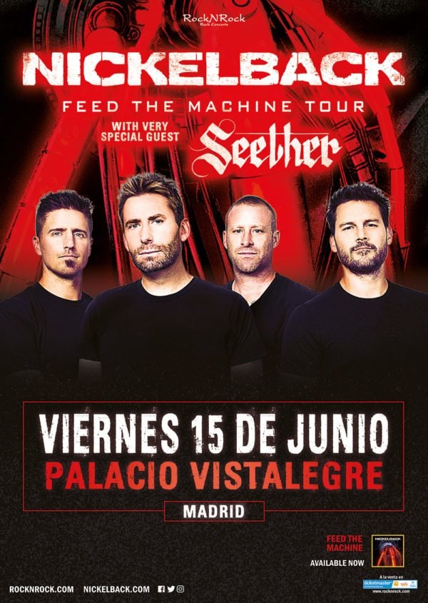 Nickelback confirman fecha única en nuestro país en su próxima gira por Europa