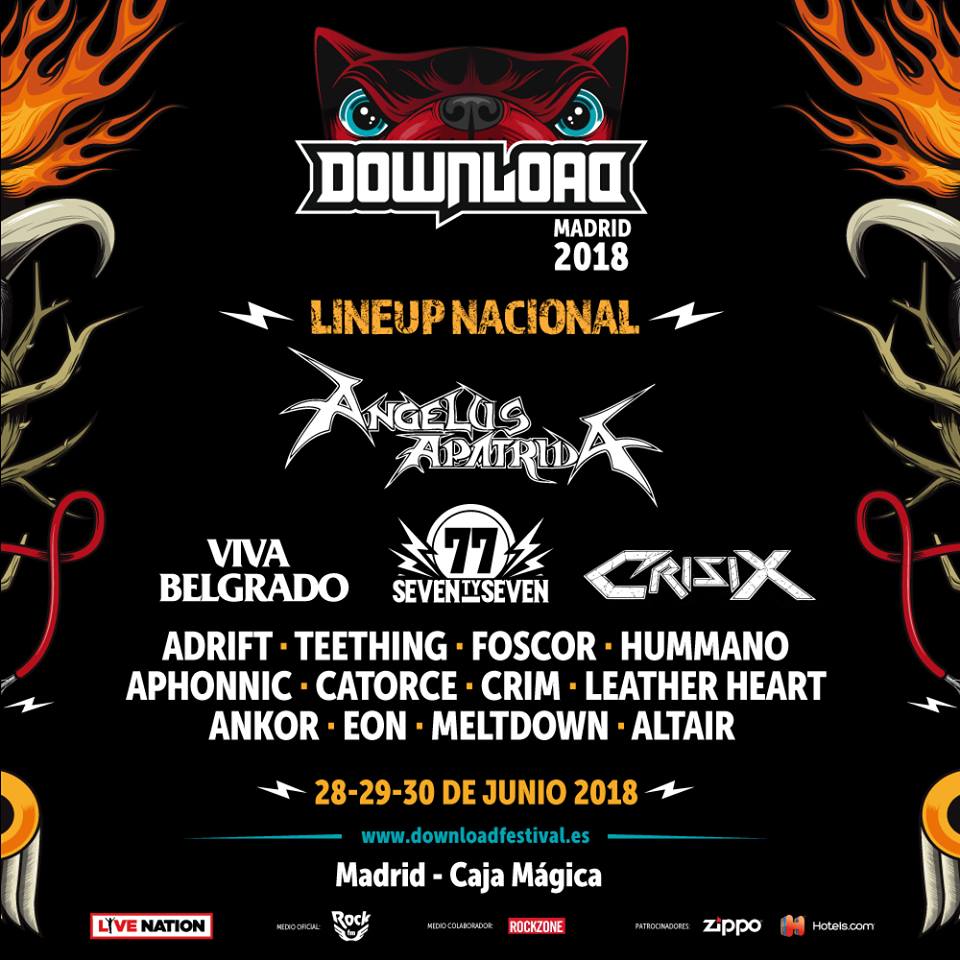 Confirmaciones nacionales para el Download Festival Madrid