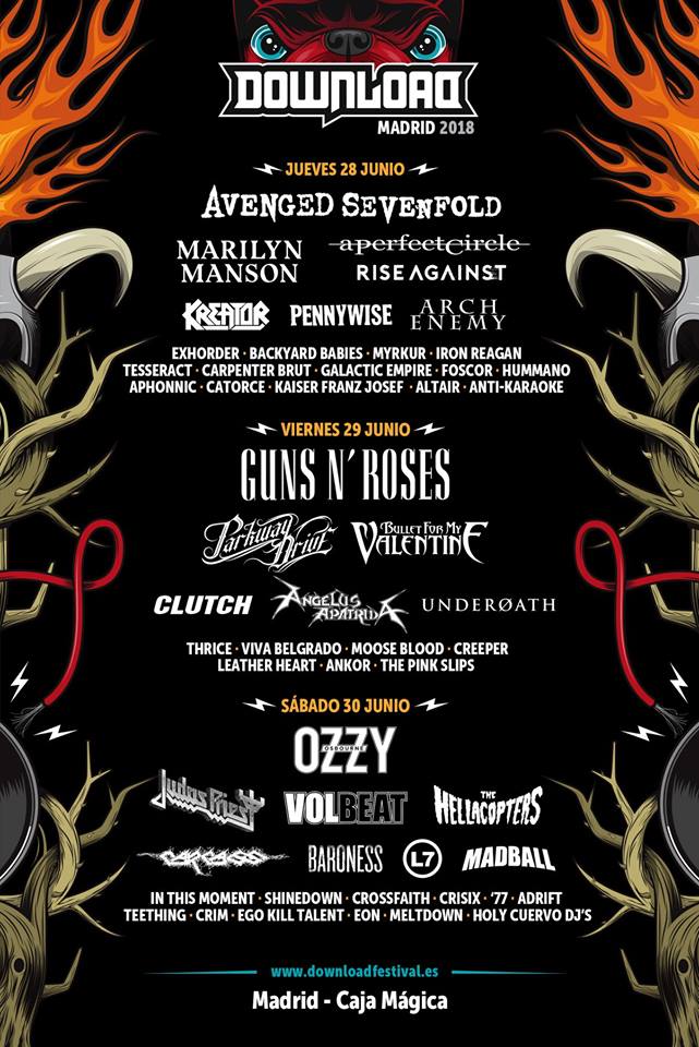 Cartel Download Festival Madrid 2018