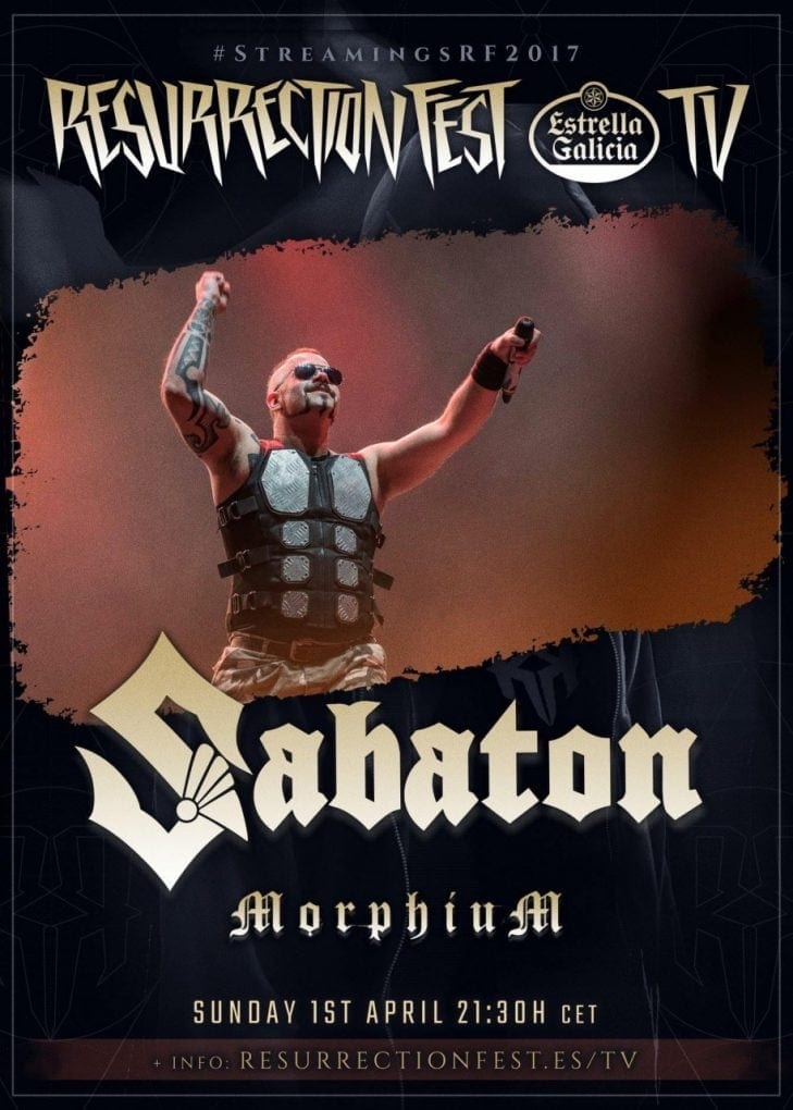 Streaming del concierto de Sabaton en el Resurrection Fest