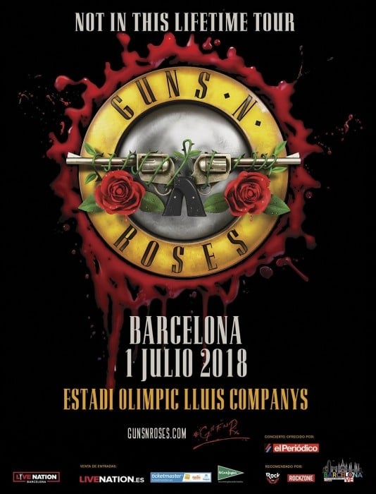 Cartel Guns N' Roses Barcelona 2018