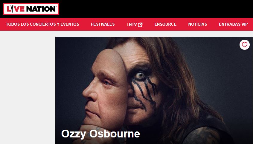 Preventa Entradas Ozzy Osbourne 2019