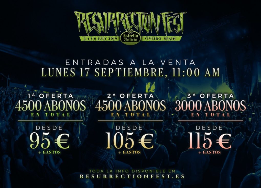 El lunes, a la venta los abonos del Resurrection Fest 2019