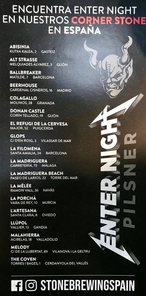 cerveza Metallica España Enter Night