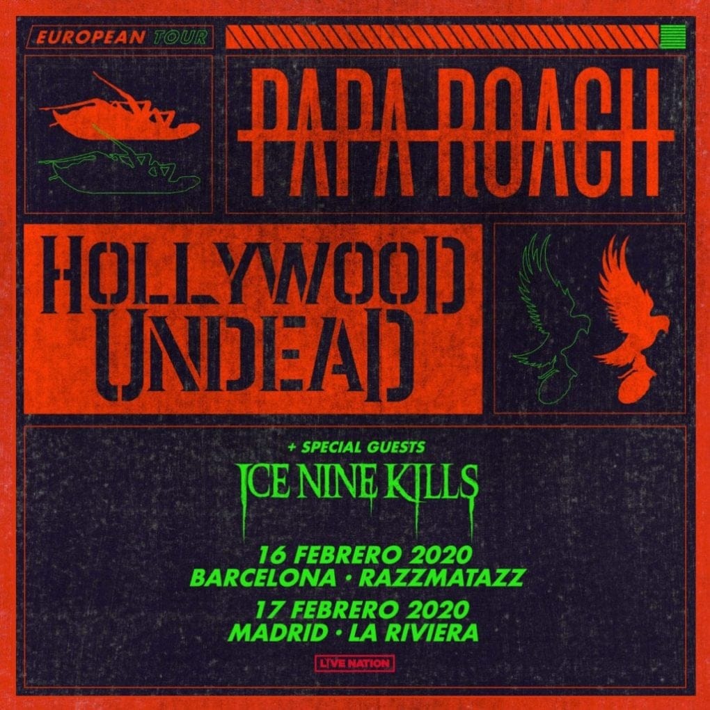 cartel Papa Roach España 2020