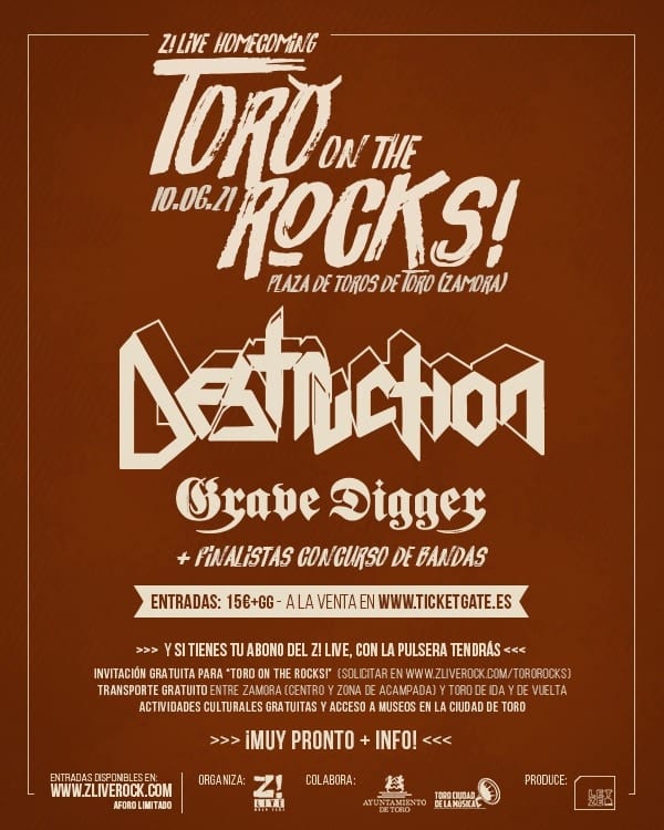 Z! Live presenta ‘Toro On The Rocks’ con Destruction y Grave Digger