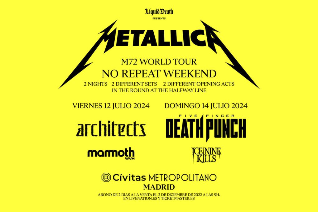 Se podrán comprar entradas de día de Metallica